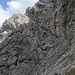 Rückblick zur rampenartigen Schuttrinne.