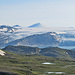 Von hier geht es östlich (links) hinauf ins Glomdalen. Der Snøtinden ist der höchste Punkt des Svartisen.