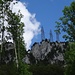 Rückblick zum Couloir (markante Scharte am Felsgrat)