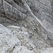 Schlüsselstelle beim Übergang zum SW-Gipfel des Ofentalhörndls (II+). Gegenüber geht es dann wieder hoch (hier sichtbar). Die Schlüsselstelle ist nicht so schwierig wie sie aussieht.