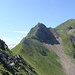 Blick vom Punkt 2122 Richtung Süden: Hohniesen und sein Abstieg (Umweg um den Felsen Bildmitte)