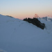 Das Lenzjoch mit den Aufsteigern zum Dom und im Hintergrund dem Matterhorn