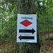 Kurioses Umleitungs-Schild im Wald am Heidstein