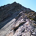 La cresta WNW del Plattenberg. La placca visibile nella parte sinistra della foto è forse un po' poco per giustificare il nome della montagna...