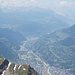 Blick vom Bättlihorn runter nach Brig, Naters und weiter unten Visp