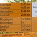 Schon zu Beginn der Tour passen die Zeitangaben nicht. Am Leiterepass steht 4:15 zum Stockhorn.
