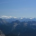 geniale Sicht vom Wörner nach Süden, links der Habicht, dahinter die Ötztaler Alpen