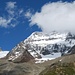 Fletschhorn 3985m und in Wolken das Lagginhorn 4010m