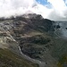 Blick von der Hütte auf die Gletscher