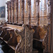 I meravigliosi stalli intarsiati in legno di noce, risalenti al 1740 circa, furono originariamente eseguiti per la non lontana abbazia di Meherau