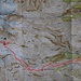 Unsere Route auf dem Normalweg von Georgien her auf den 5032,8m hohe Казбек / მყინვარწვერი (Kazbek / Mqinvarcveri). Eingetragen sind unsere Biwaklager. Im "Lager 2" übernachteten wir zweimal um am letzten Tag der kleinen viertägigen Expedition wieder ins Tal abzusteigen.