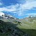 Blick Richtung Col de Lâne, heute mit blauem Hintergrund