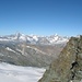 Der Grat zum Feechopf - im Hintergrund Matterhorn, Dent d'Herens, Mont Blanc, Grand Combin, Dent Blanche