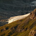 Die Gletscherzunge des Glacier du Giétro bekommt auch noch ein paar Sonnenstrahlen ab.