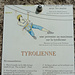 Benutzung der Tyrolienne nur mit der selbst mitgebrachten Laufrolle (z.B. Trac oder Sped von Petzl)