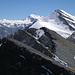 Blick vom Üssern Barrhorn zum Innern Barrhorn, Brunegghorn und Monte Rosa 