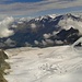 Weissmieskamm und das Gletscherskigebiet von Saas Fee