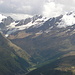 Gletscherblick mit Juli 2013 bestiegenen Gipfeln