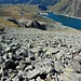 La pietraia che si attraversa sotto la cima nord del Piz Spadolazzo