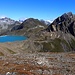 Rückblick vom höchsten Punkt des Bergweges "Sentiero Castiglioni" zwischen dem Griessee (Foto; 2386m) und dem Lago del Sabbione.<br /><br />Links hinten ist der Pizzo Gallina (3061m), in der Mitte steht der Nufenenstock (2866m) und rechts sind die Grieshörner. Vorn ist das Klein Grieshorn / Piccolo Corno Gries (2930m), hinten das Grieshorn / Corno Gries (2968m).