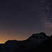 Die Milchstrasse mit dem Sternbild Schütz (Sagittarius) leuchtet über dem Ghiacciaio del Sabbione.