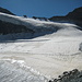 zunächst auf der Spur über den Gletscher hinüber zum Egginerjoch (erst auf dem folgenden Foto sichtbar)
