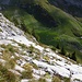 Kleiner Hundstein: Blick vom Westgrat auf die Alp Wis (Bildmitte) und die Alp Loch (rechts)