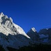 schöner Blick von der Blaueishütte: links die Schärtenspitze, dann die Blaueisspitze, der Blaueisgletscher und dahinter der Hochkalter
