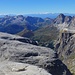 im Westen Langkofel, Rosengarten und Pordoispitze