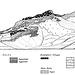 <b>Profilo geologico del Gelbhorn visto da est.<br />La geologia del Gelbhorn è stata studiata, tra gli altri, da Heinrich Jäckli (* 22 dicembre 1915 a Seebach (Zürich); † 3 aprile 1994). Il suo lavoro di dottorato del 1941 all’ETHZ: “Geologische Untersuchungen im nördlichen Westschams (Graubünden)” illustra nei dettagli i vari strati che costituiscono il Piz Mellen e il vicino Bruschghorn, che ho visitato il mese scorso.</b>