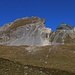 Mont Dolin (links; 2974m) und dahinter der dunkle Gipfel des Mont Gitsa (3114m).