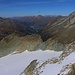 Aussicht vom Pointe des Vignettes (3194m) auf den Glacier de Pièce mit unserer Spur.