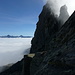 Der eindrückliche Rossa NW-Grat (6a) vom Einschnitt ca. 2350m