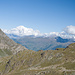 Rückblick über das Aostatal zum Mont Blanc.