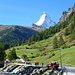 Blick von der Talstation in Zermatt