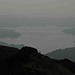 Ambleside liegt direkt zu unseren Füssen (im Schatten des Hügelzuges - nicht sichtbar), Lake Windermere