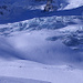 Vor den Eisbrüchen des Glacier du Cornier. Links kommen die Glaziologen ins Bild