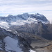 Blick vom Gipfel zum Aufstiegsweg (rechts)
