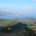 Aussicht gegen Nordwesten mit dem Hafen Porteferraio. Ganz im Hintergrund die höchsten Berge Elbas um den Monte Capanne