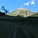 Erster Blick von Hinterhornbach zum Hochvogel