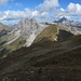 Blick aus der Querung unterm Rauheck zu den Wilden und zum Hochvogel, darunter die Jochspitze