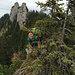 Im Hintergrund unsere schöne Kletterroute von vorhin. Die Beschreibung unserer weiteren Tour nach der Kletterei findet Ihr <a href="http://www.hikr.org/tour/post86897.html">hier</a>.