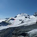 blau = Glacier Trail Mattmark; T3 + <br />rot = Aufstieg zu P. 3306; L, bis 30° Steilheit<br />gelb = Abstieg mit Üssere Turu; T4 - T5, L, I