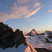 Sonnenuntergang über den Schalihörnern, Dent Blanche, Grand Cornier, Mont Blanc und wie sie alle heissen