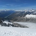 Tiefblick ins Oberwallis und ins Grimselgebiet und auf den Rhonegletscher