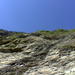 Zu Beginn des Aufstiegs Gamsberg beäugt mich ein Steinbock misstrauisch (Mitte oben im Bild).