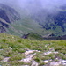 Bilck in die Aufstiegsroute vom Gamsberg Gipfelgrat aus