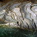 Felsstrukturen und Wasser im Valle di Moleno