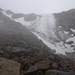 Die Gletscherzunge des Lagaungletschers. Sehr steil, ich bin links durchs Geröll aufgestiegen.