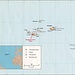 Lage der Açores im Atlanischen Ozean. Rot angeschrieben ist auch der portugiesische Landeshöhepunkte auf dem Archipel.